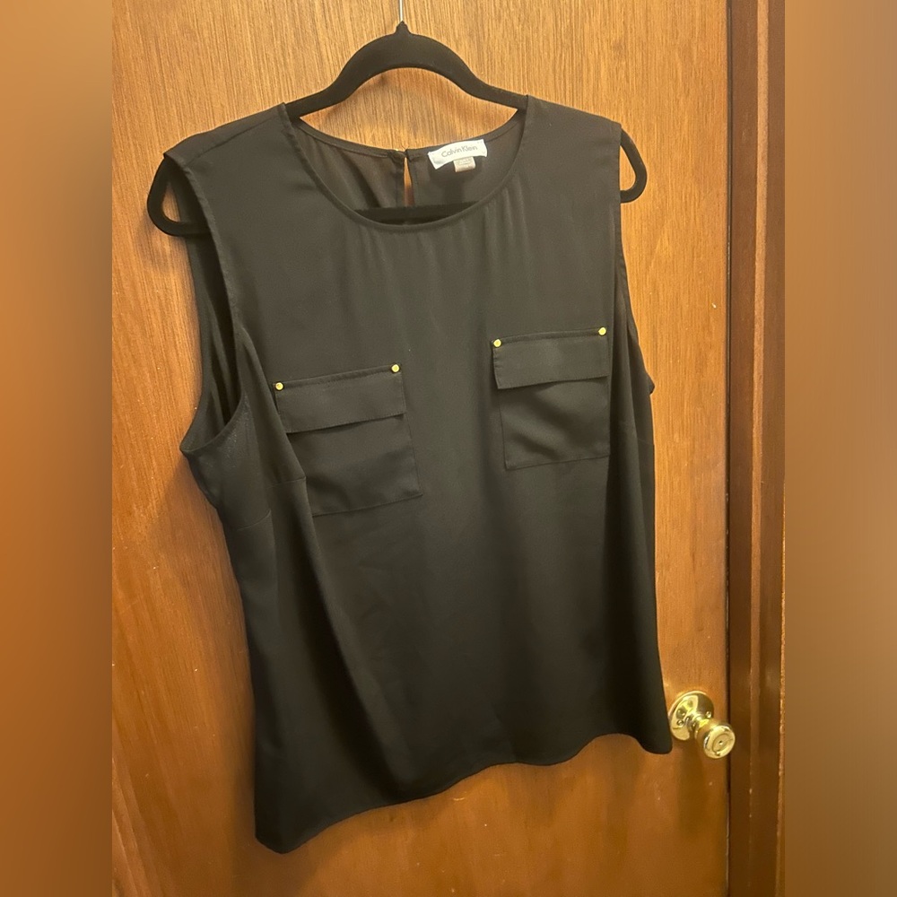 Calvin Klein Black Sleeveless Blouse.  Size 1X.